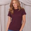 Tops Mikarose Clothing | Short Sleeve Ribbed Tee In Fig