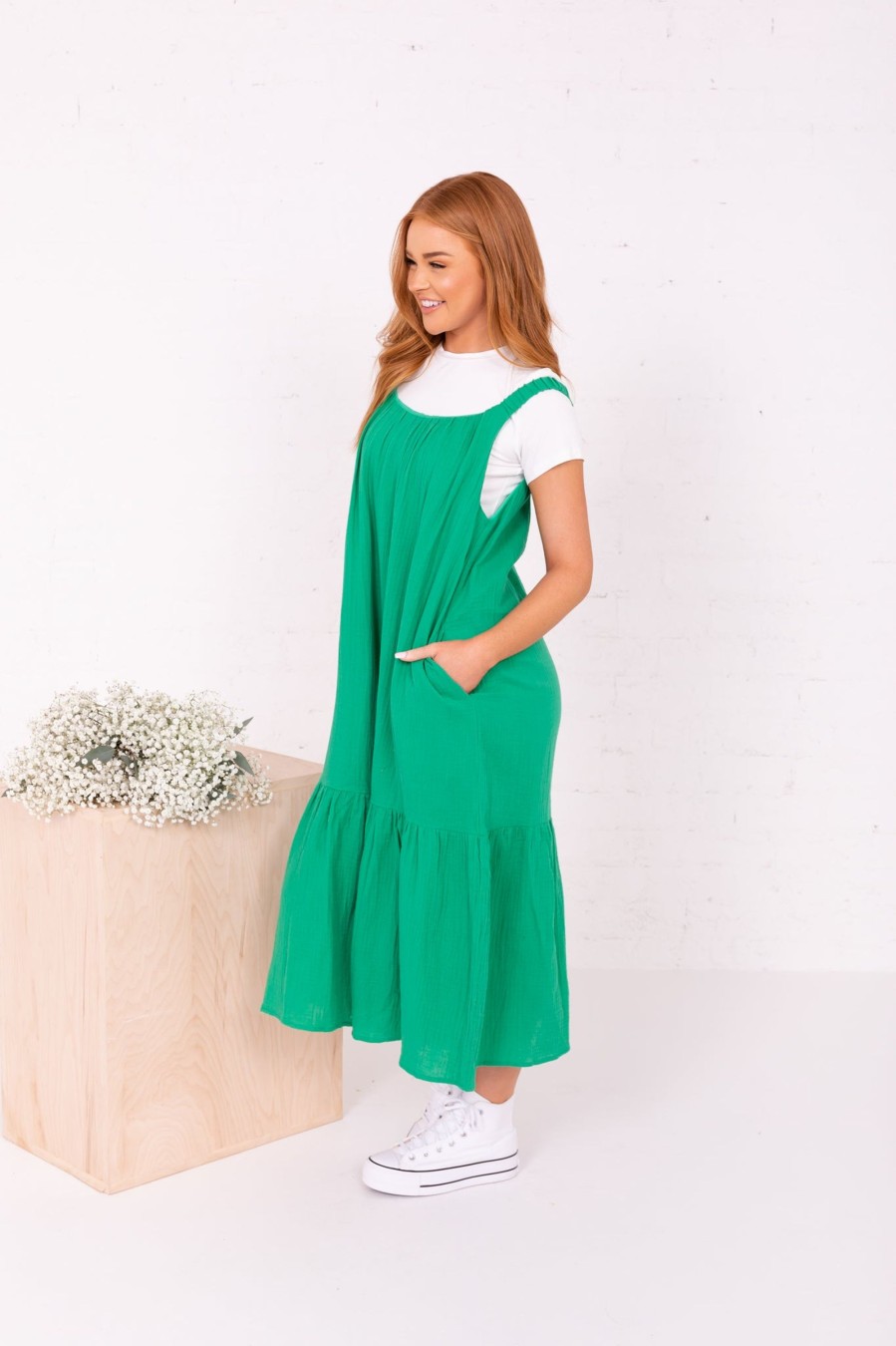 Dresses Mikarose Clothing | The Tabby In Kelly Green Final Sale