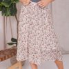 Skirts Mikarose Clothing | Pleated Midi Skirt In Cottage White Blossom Final Sale