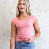 Tops Spring 2024 | Layering Cap Sleeve In Flamingo Pink