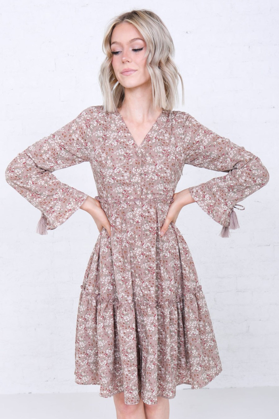 Dresses Mikarose Clothing | The August In Praline Ditsy Floral Final Sale