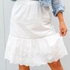 Skirts Mikarose Clothing | Tiered Eyelet Skirt In White Final Sale