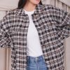 Tops Mikarose Clothing | Flannel Shirt Jacket In Autumn Maple Plaid Final Sale