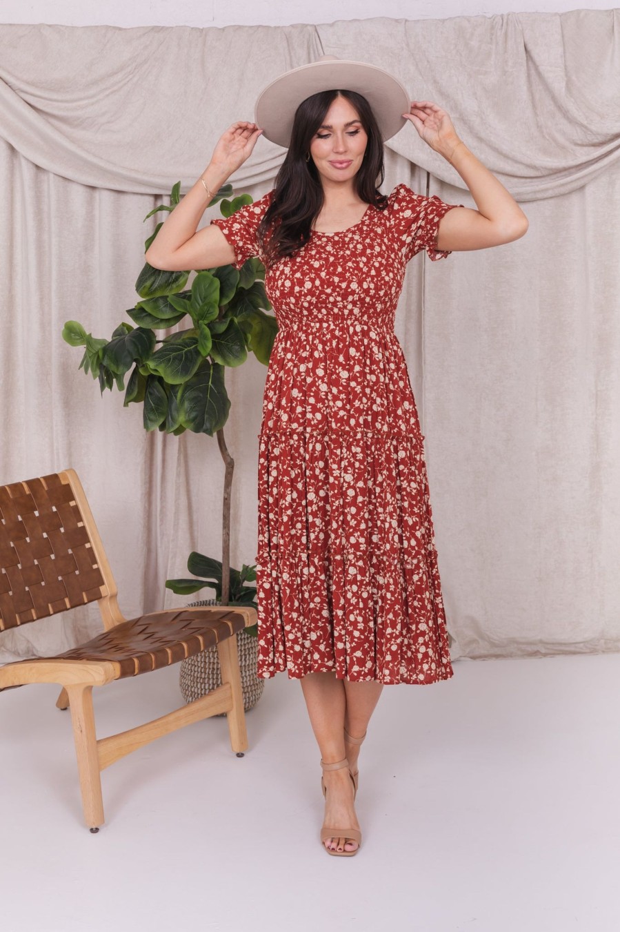 Dresses Mikarose Clothing | The Mccall In Mandarin Red