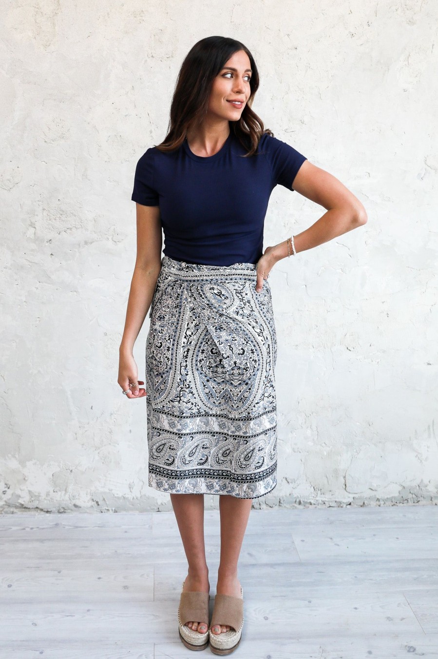 Skirts Spring 2024 | Wrap Skirt In Periwinkle Paisley