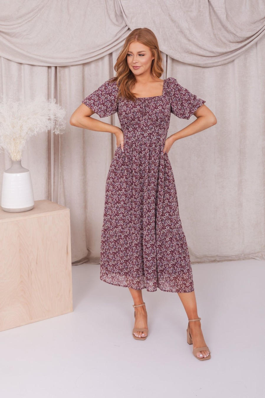 Dresses Mikarose Clothing | The Margaret In Grape Wine Final Sale