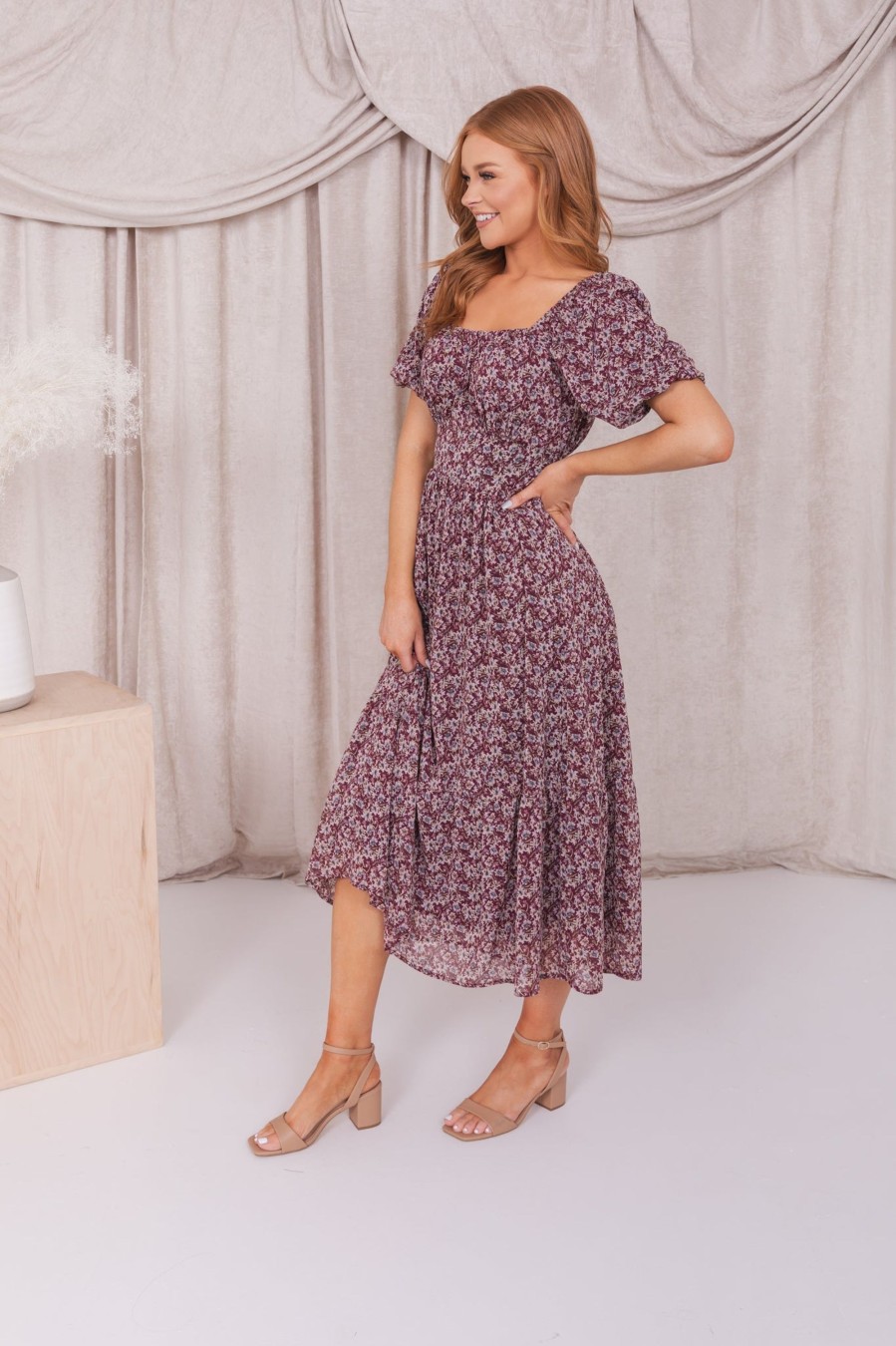 Dresses Mikarose Clothing | The Margaret In Grape Wine Final Sale