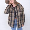 Tops Mikarose Clothing | Flannel Shirt Jacket In Sugared Almond Plaid Final Sale