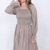 Dresses Mikarose Clothing | The Juliet In Warm Taupe Final Sale