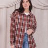 Tops Mikarose Clothing | Flannel Shirt Jacket In Apple Cider Plaid Final Sale