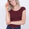 Tops Mikarose Clothing | Layering Cap Sleeve In Tawny Port Final Sale