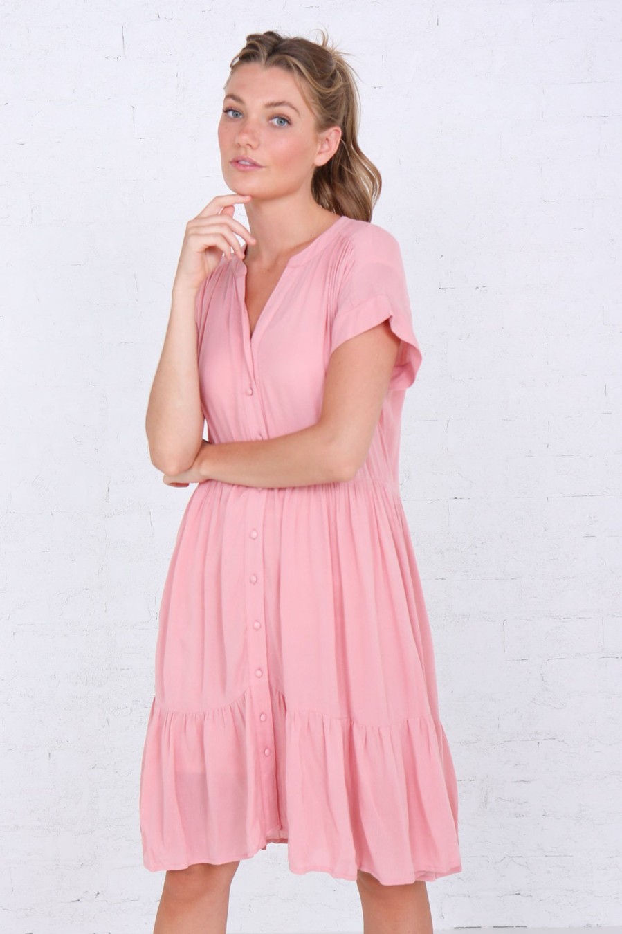 Dresses Mikarose Clothing | The Jori In Mauve Pink Final Sale