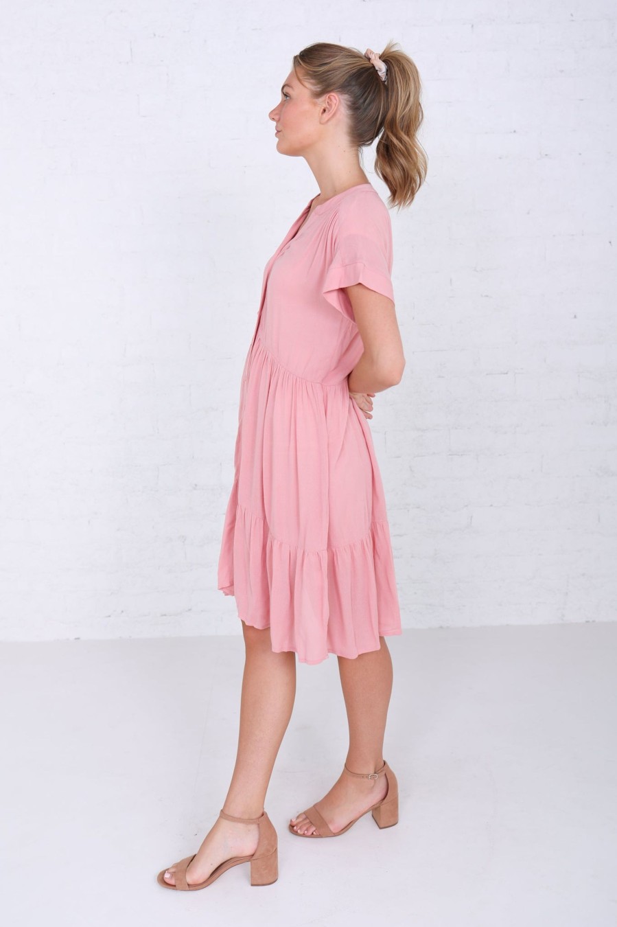 Dresses Mikarose Clothing | The Jori In Mauve Pink Final Sale