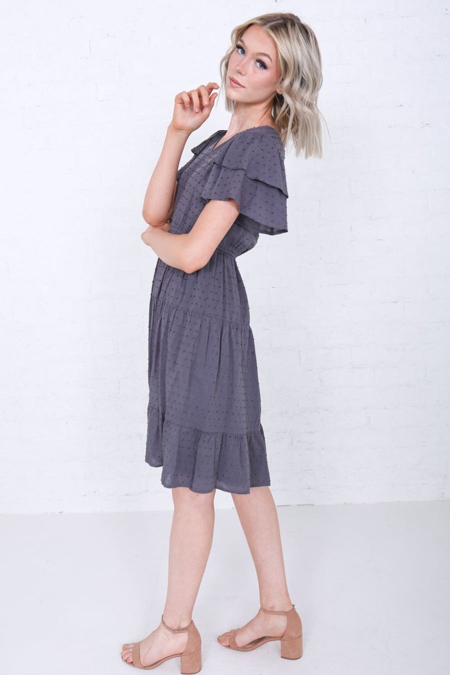 Dresses Mikarose Clothing | The Amy In Dove Gray Final Sale