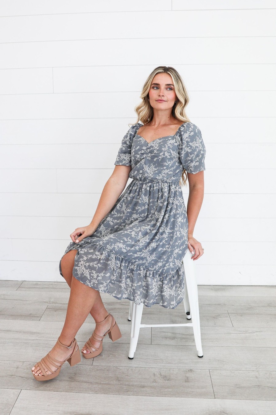 Dresses Mikarose Clothing | The Brandi In Dawn Blue Final Sale