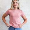 Tops Spring 2024 | Short Sleeve Ribbed Tee In Peony