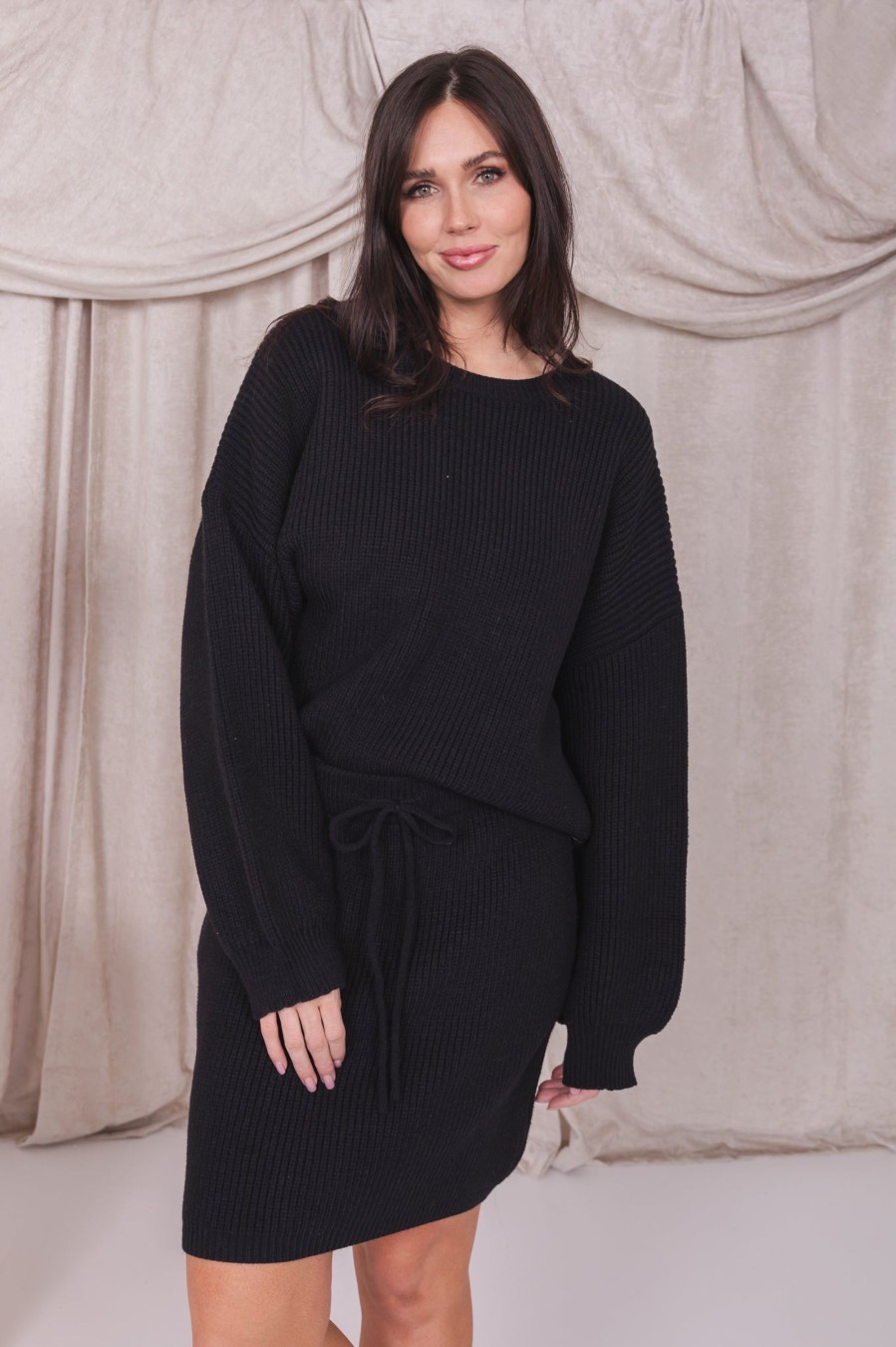 Tops Mikarose Clothing | Oversized Sweater In Black