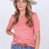 Tops Mikarose Clothing | Half Sleeve Top In Rose Dawn Final Sale