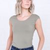 Tops Mikarose Clothing | Layering Cap Sleeve In Laurel Oak Final Sale