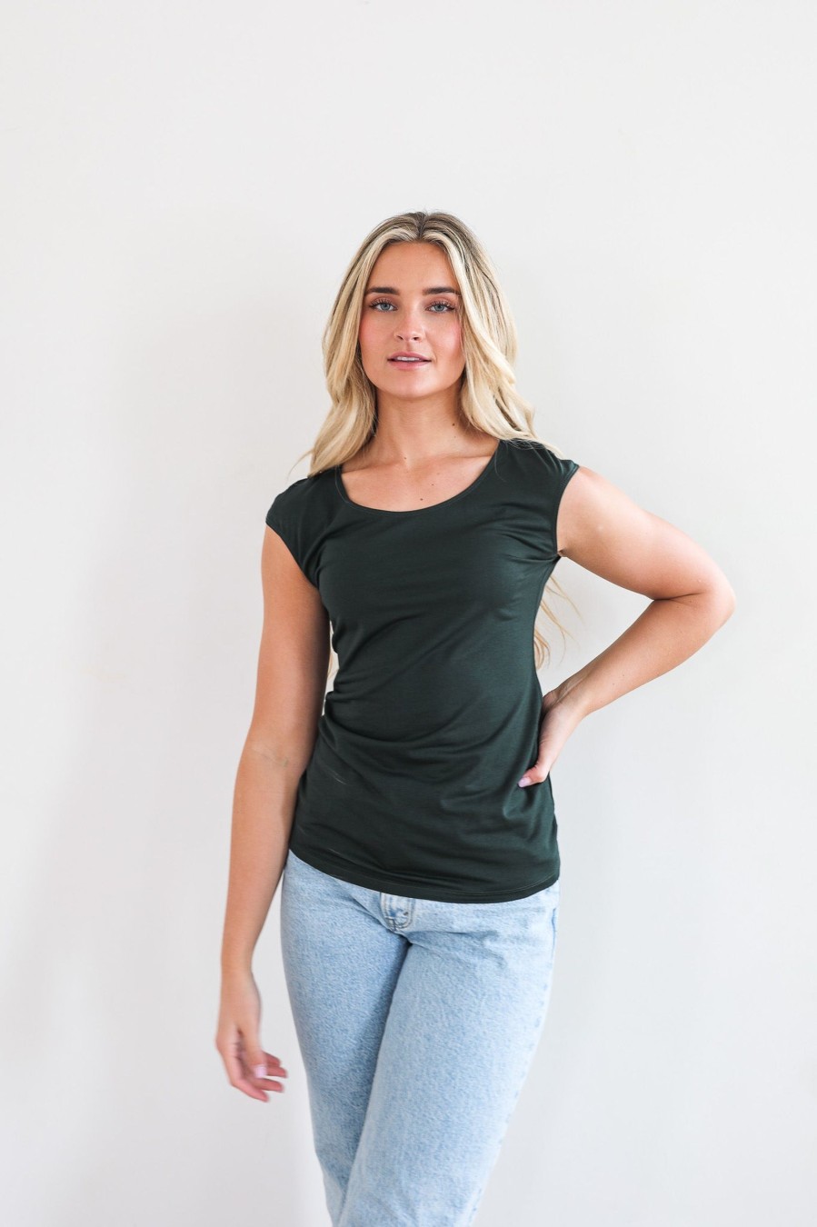 Tops Mikarose Clothing | Layering Tee In Pine Grove Final Sale