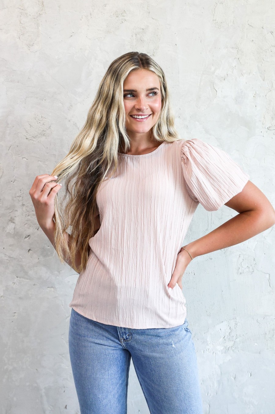 Tops Spring 2024 | Puff Sleeve Top In Rosewater