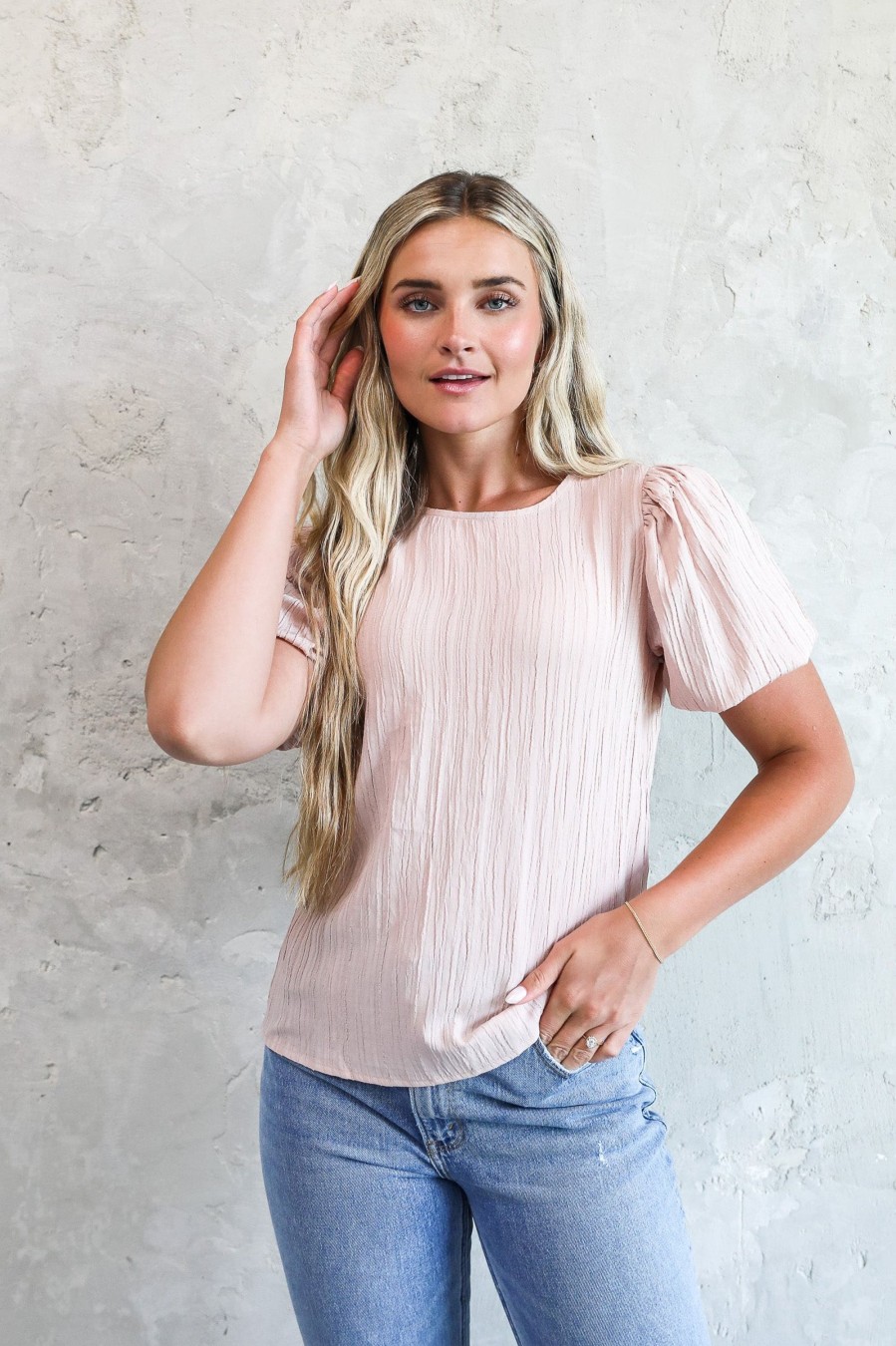 Tops Spring 2024 | Puff Sleeve Top In Rosewater