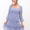 Dresses Mikarose Clothing | The Dallas In Blue Gingham Final Sale