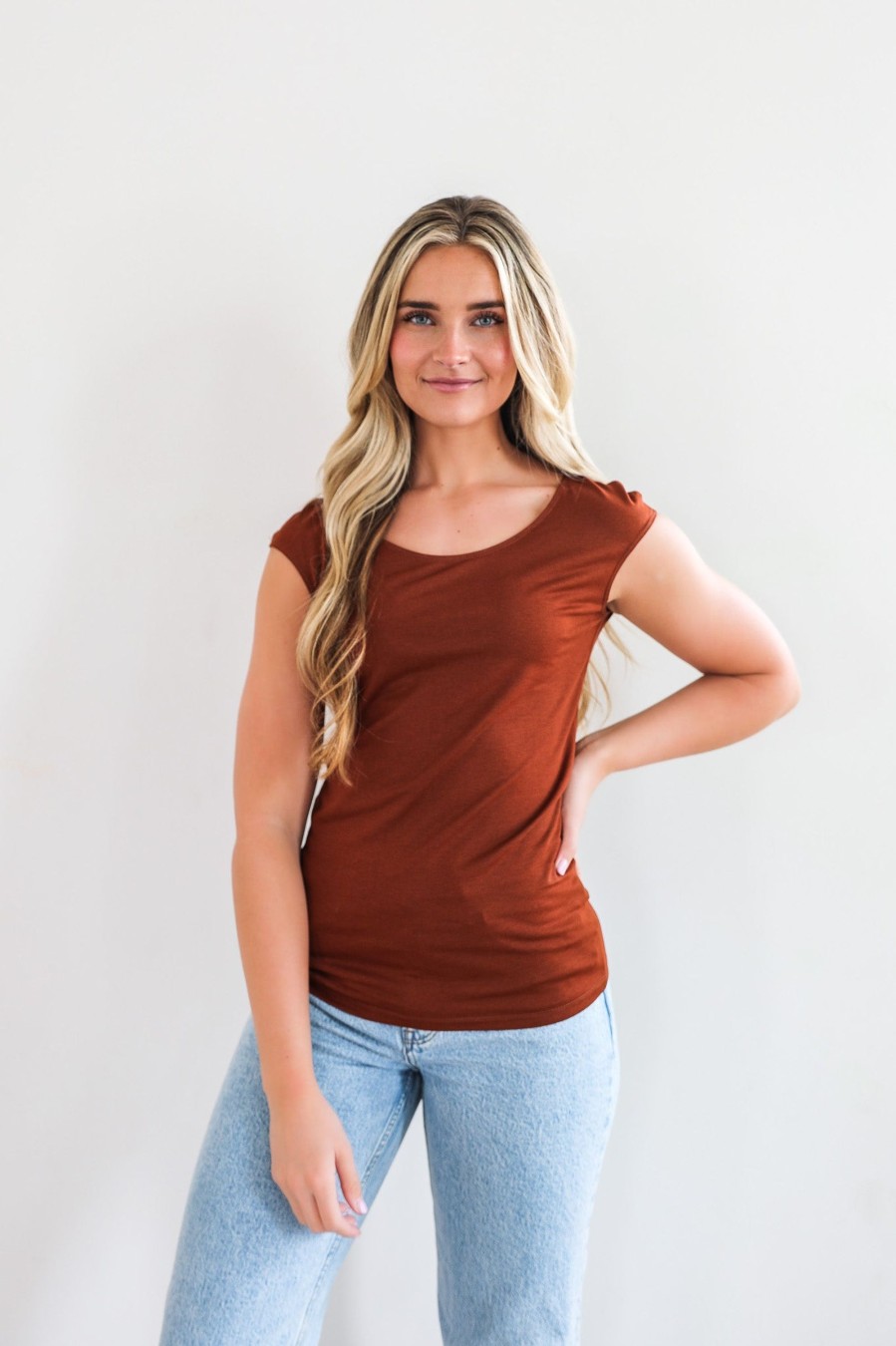 Tops Mikarose Clothing | Layering Tee In Copper Final Sale