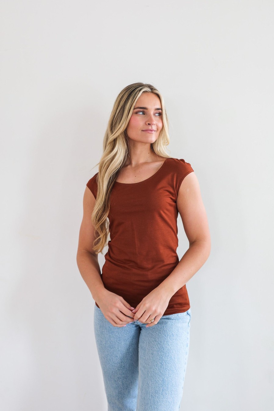 Tops Mikarose Clothing | Layering Tee In Copper Final Sale