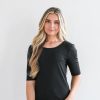 Tops Mikarose Clothing | Half Sleeve Tee In Black