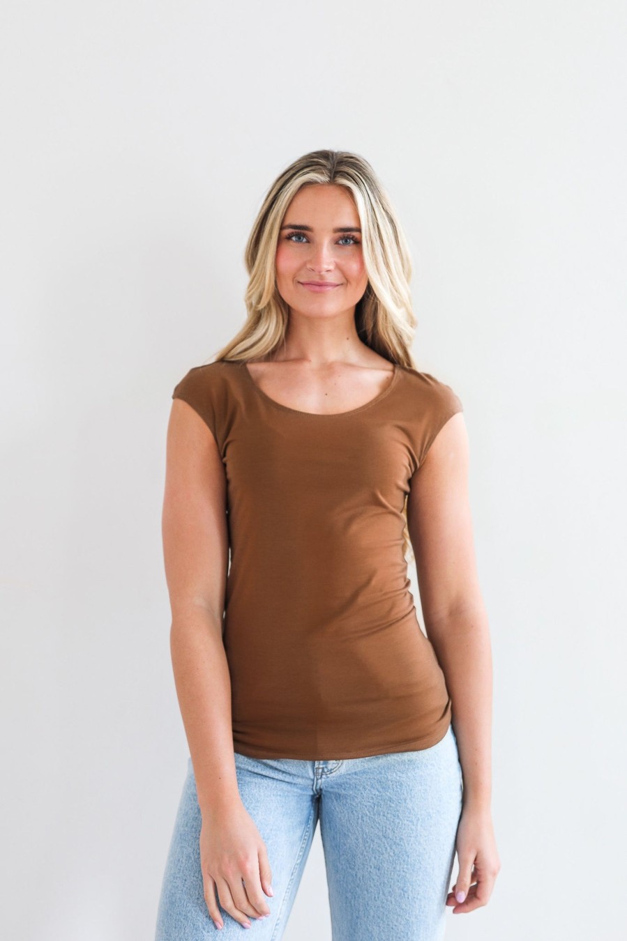 Tops Mikarose Clothing | Layering Tee In Ginger Snap Final Sale