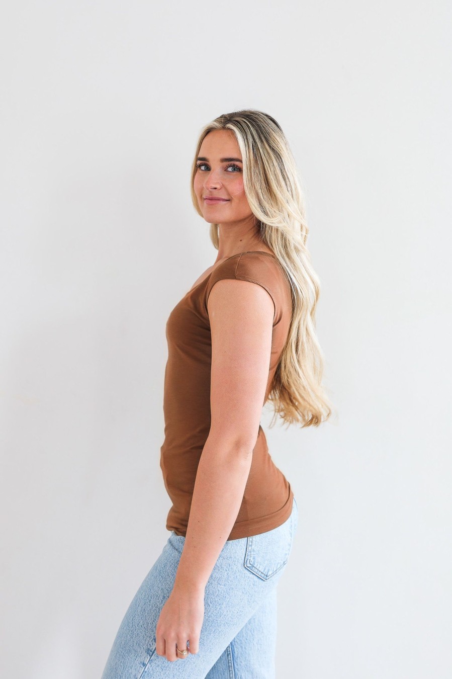 Tops Mikarose Clothing | Layering Tee In Ginger Snap Final Sale